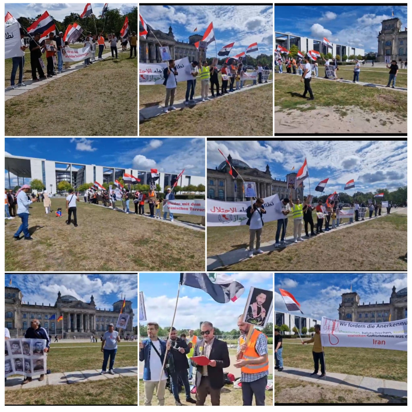 أحوازيون يتظاهرون في برلين رفضأ لأحكام الإعدام و دفاعأ عن السجناء الأحوازيين